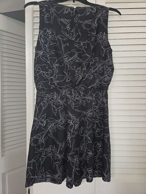 Calvin Klein Black and White Floral Print Romper
